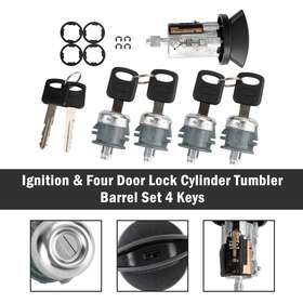 C110-091 Amotopart Ignition &four Door Lock Cylinder Tumbler Barrel 4 Keys For Ford E Series Van Yg