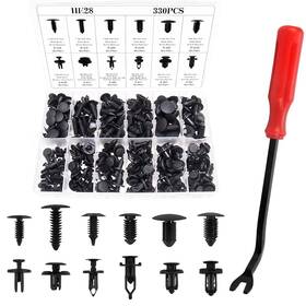 Ants Part 781871387284 330pcs 12sizes Car Plastic Rivets Fasteners 330 Pcs Clips Remover Black