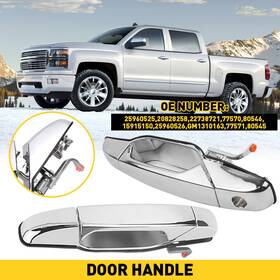 25960525 Auxito 2x Chrome Door Exterior Right Handles Front Driver Left Side Fit Chevy Silverado