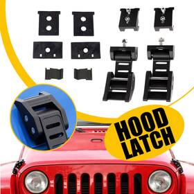Auxito 643375687294 For Jeep Wrangler Jk 2007-2018 Metal Hood Latches Lock Catch Kit Bracket
