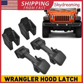 Yqgs-jk-07-17 Auxito Front Hood Catch Lock Latch Pins Brackets Kit For Jeep Wrangler Jk 2007-18 Pair