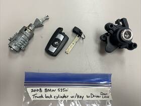 8241088 Bavarian Motor Works Bmw 2008 535i Driver Front Door Trunk Lock Cylinder Key Set With Fob