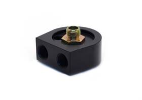 22-548 Canton Adapter Oil Filter Bolt-on Aluminum Black 20mmx1.5mm Thread 1/2 Inch