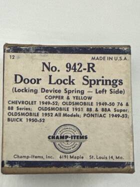 942-r Champ 942r Vintage Nos Champ-items No. Door Lock Spring Left Side Gm 1949 1952
