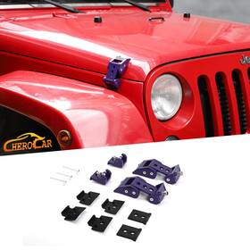 Cherocar2019ab08b20216699 Cherocar Purple Locking Hood Latch Catch Replace For Jeep Wrangler Jk Jl Jt 2007-23