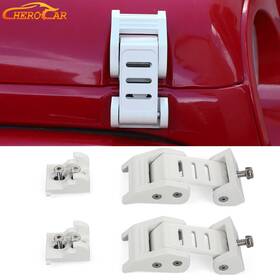 Cherocar2019ab08b20217819 Cherocar White Sides Hood Latch Locking Catch Buckle Kit For Jeep Wrangler Jk Jl Jt 07-25
