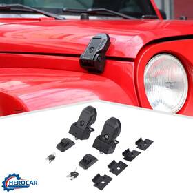 Cherocar2025030374 Cherocar 2pcs Lockable Hood Catch Latch Buckle For Jeep Wrangler Jk Jl Jt Aluminum Alloy