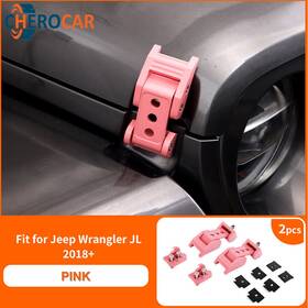 Tyiyuo23129z1585afwq Cherocar 2pcs Car Hood Latches Catch For Jeep Wrangler Jk Jl Jt 2007 Accessories Pink