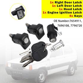 7654911 Darupsun Right And Left Door Lock Kit Bonnet Cylinder 4 Keys For Fiat Panda 85/104