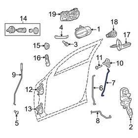 68066169aa Dodge Oe For Challenger 11-23 Front Left Door Lock Operating Rod