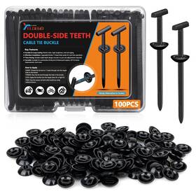 Elo093717 Eloego Universal Car Cable Tie Buckles Upgrade Double-sided Teeth 100pcs Black