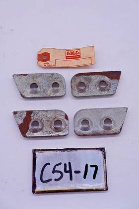 B7a-7022015-a Ford Nos 1957 1958 / Mercury Pair Door Lock Striker Auxiliary Plate B9a C54-17