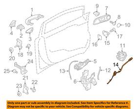Be8z54221a00a Ford Oem 11-19 Fiesta Front Door Lock Hardware-lock Cable