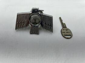 9070038 General Motors 1969 Pontiac Firebird Trunk Lock Bezel Bracket Retainer Key Trans Am