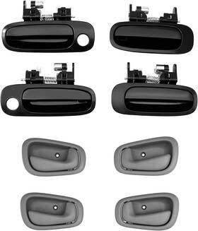 Gw-qmbs23-fba Gledewen Door Handle Set Compatible With 1998-2002 Toyota Corolla Chevy Prizm Gray
