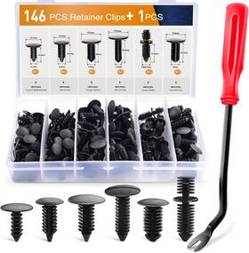 Gooacc 767912577838 146pcs Nylon Bumper Shield Retainer And Clips Remover Black
