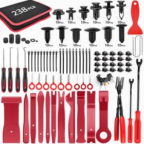 Grc-206 Gooacc 238pcs Trim Removal Tool 10mm To 25mm 120pcs Clips 118 Remover Red