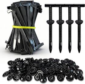 Higitosco 768825887670 Nylon Universal Cable Tie Buckle Heavy Duty Self-locking Zip Ties 100pcs