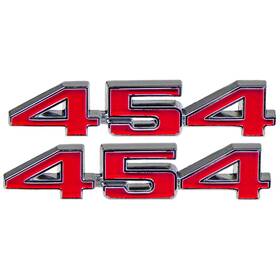 Inl13803 Inline Tube Front Fender Emblems With Clip 454 1970-72 Chevrolet Camaro Chevelle 2pc