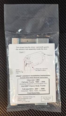 031502 Jimmi Jammer Front In-door Lock Protection Plates For Chevy/gmc And Suvs 1999-2006