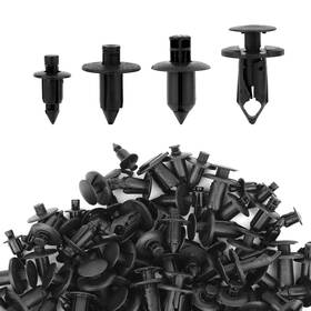 65065 Lasuroa 120pcs Plastic Rivets Push Pins Automotive Bumper Trim Black