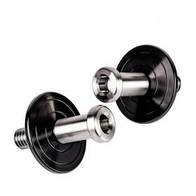 Lg2020 Lg Billet Usa 7/16 Inch -14 Gm Door Striker Bolt Kit Aluminum Plate Style 1 Black Anodized
