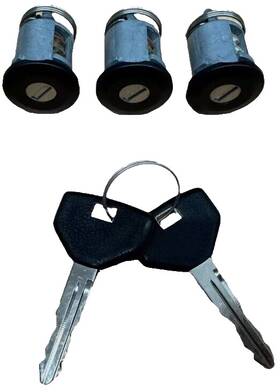 Dl6948 Lockcraft Dodge Van Jeep Chrome 3 Three Doors Lock Key Cylinder Set With 2 Keys To Match