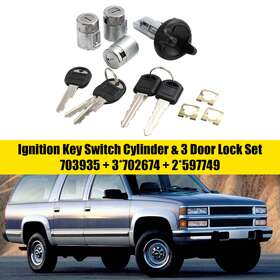 C110-099 Madhornets Ignition Switch Cylinder And 3 Door Lock Set With 2 Keys For Suburban Tahoe 98-99 Us