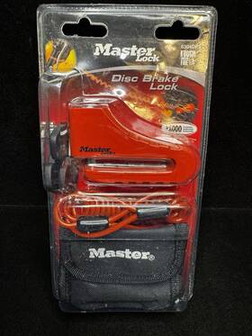 8304dps Master Lock Masterlock Motorcycle Wheel Disc Brake With Safety Cable And Case