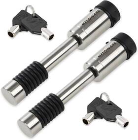 47257 Metoware Trailer Hitch Lock Stainless Steel Receiver 2 Pack