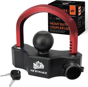 79821 Metoware Universal Trailer Hitch Locks Adjustable 1 Pack Black-red