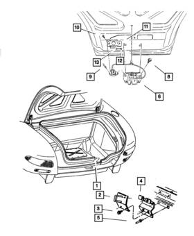 4642897 Mopar Genuine Decklid Striker Reinforcement