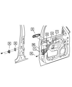 55177043aj Mopar Genuine Front Door Latch Left