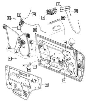 5uv45sz6ab Mopar Genuine Door Latch Knob And Link Left