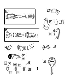 68001714aa Mopar Genuine Door Lock Cylinder Lever Right