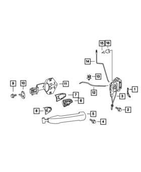 68010015aa Mopar Genuine Door Latch Knob And Link Left