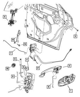 Zw66sz6ac Mopar Genuine Door Latch Knob And Link Right