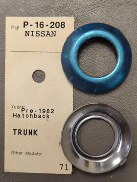 Pre-1982 Nissan P16208 One 1 Hatchback P16-208 Trunk Lock Cap Silver