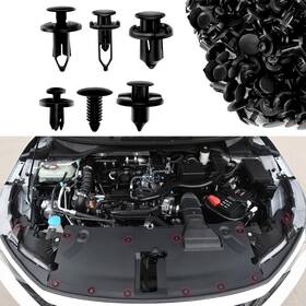 Qph3121 Paclvio 200pcs Car Retainer Clips Plastic Fasteners Kit One Size Black