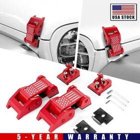 Zs-0104-g1-pe-03 Paiwei Usa Flag Aluminum Hood Locking Latch Catch Fit Jeep Wrangler Jk Jl Jt 2007-24