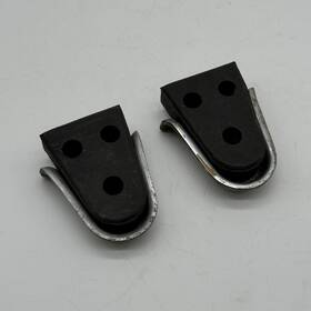 400271 Porsche 1950-1959 356 A Pre-a Door Latch Wedge Rubber With Aluminum Receiver Pair