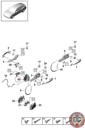 9a783721606 Porsche 2017-2018 Boxster Cayman Panamera Right/passenger Front Door Lock