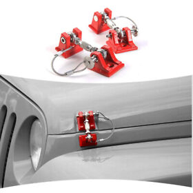 Savadicar2022021187 Red Exterior Hood Latch Locking Catch Buckle Cover Kit For Jeep Wrangler Jk 07