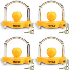 Rtl002-4p Retrue Universal Coupler Lock Trailer Locks Ball Hitch 4 Pack Yellow