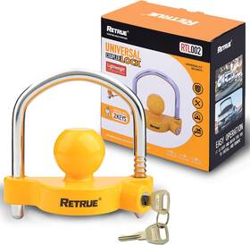 Rtl002 Retrue Universal Coupler Lock Trailer Locks Ball Hitch 1 Pack Yellow