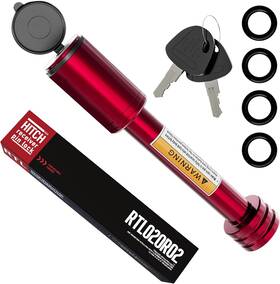 Rtl020r02 Retrue Trailer Hitch Receiver Pin Lock - Black 2 Inch 1 Pack Red