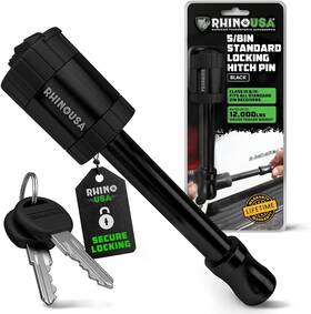 Rhino Usa 850007616076 2 Inch Trailer Hitch Pin Patented Locking In - 1 Pack Black