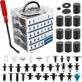 Top-91505tm8003 Topcnoem 1101pcs Car Door Trim Panel Clips Kit Retainer One Size Black