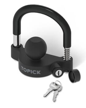 Tptl002mb Topick Trailer Coupler Lock Universal Ball Matt Black