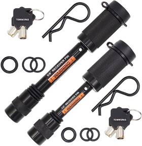 79682 Towworks Keyed Alike Black Trailer Hitch Lock Set 5/8-inch And 1/2-inch P Inch